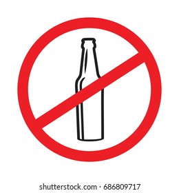 No alcohol sign. Warning sign isolated on white background