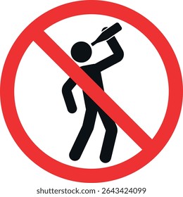 No alcohol sign.Drunk man not allowed sign. Forbidden signs and symbols.