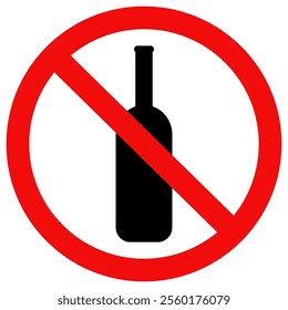 No alcohol sign,No alcohol drink sign,Prohibition sign for alcohol. Vector illustration