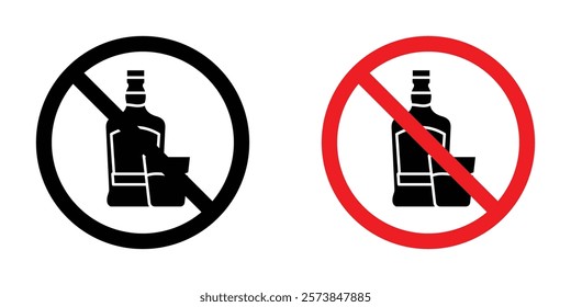 No alcohol signs vector set