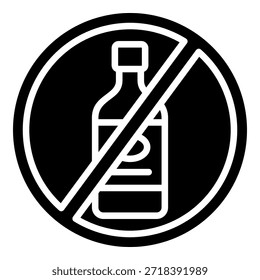 Kein Alkohol Einfache Vektorsymbol-Sammlung