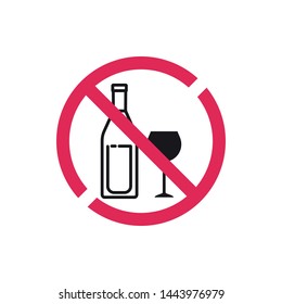 No alcohol sing vector icon eps