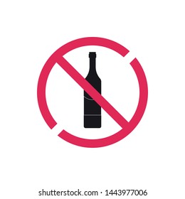 No alcohol sing vector icon eps