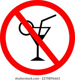 Sin vector de uso de alcohol sobre fondo blanco..eps
