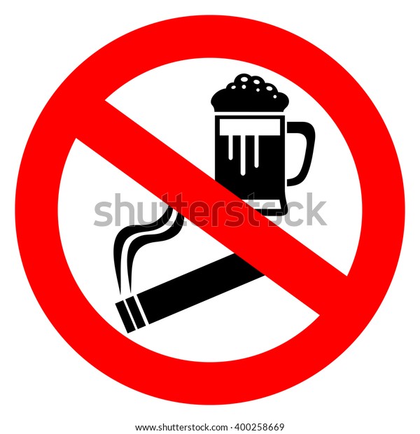 No Alcohol Smoking Sign Illustration Isolated Stock Vector (Royalty ...