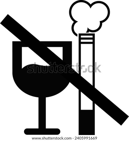 No alcohol no smoking symbol vector
