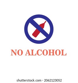 NO ALCOHOL STICKER OR MINIMALIST ILLUSTRATION