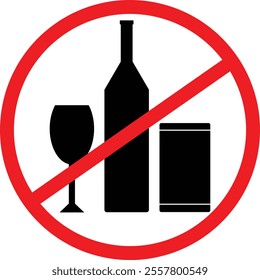No alcohol symbol flat icon