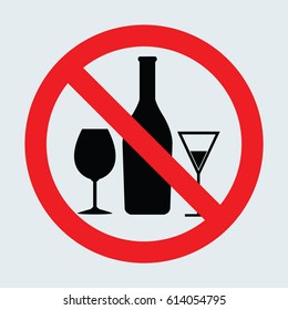 No alcohol symbol gray