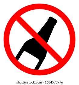No Alcohol Symbol Sign, Vector Illustration, Isolate On White Background Label .EPS10