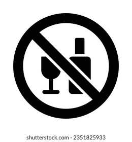 No Alcohol Vector Glyph Icon For Personal And Commercial Use.
