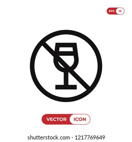 No alcohol vector icon