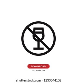 No alcohol vector icon