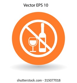 no alcohol vector icon