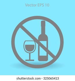 no alcohol vector icon