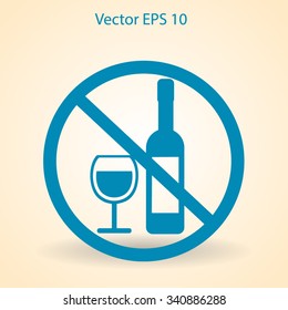 no alcohol vector icon