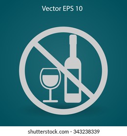 no alcohol vector icon