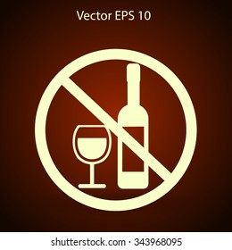 no alcohol vector icon