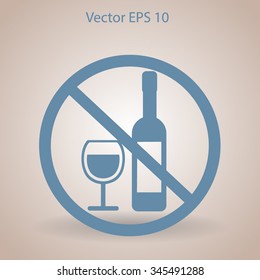 no alcohol vector icon