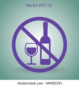 no alcohol vector icon