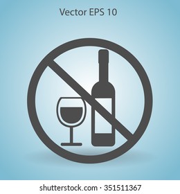 no alcohol vector icon