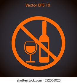 no alcohol vector icon