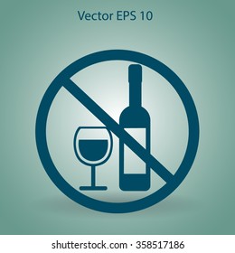 no alcohol vector icon