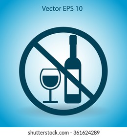 no alcohol vector icon