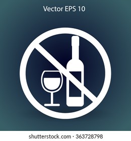 no alcohol vector icon