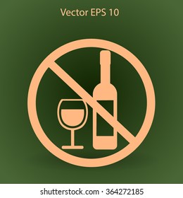 no alcohol vector icon