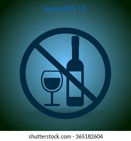 no alcohol vector icon
