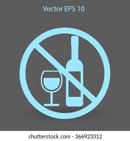no alcohol vector icon