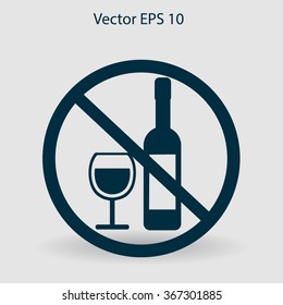 no alcohol vector icon