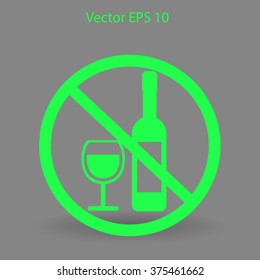 no alcohol vector icon