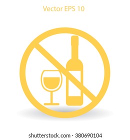 no alcohol vector icon