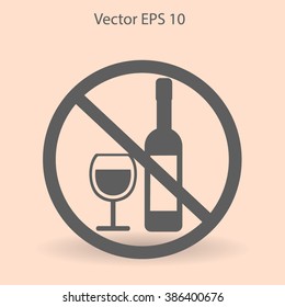 no alcohol vector icon