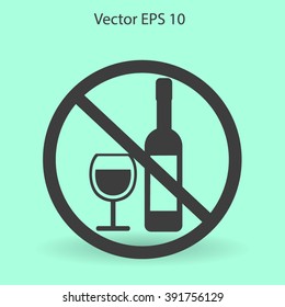 no alcohol vector icon