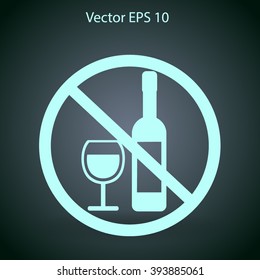 no alcohol vector icon