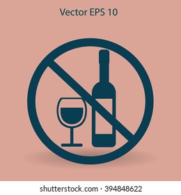 no alcohol vector icon