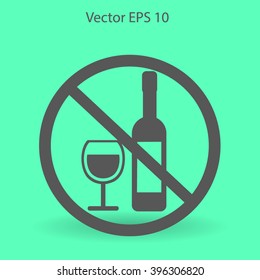 no alcohol vector icon