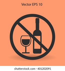 no alcohol vector icon