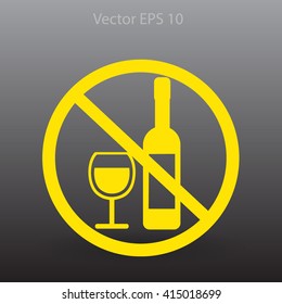 no alcohol vector icon