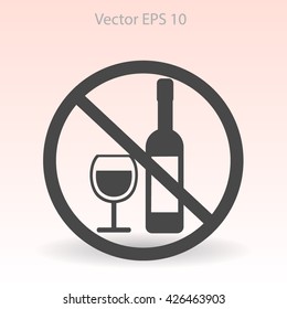 no alcohol vector icon