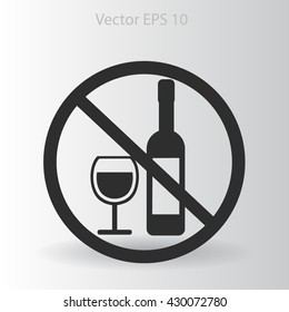 no alcohol vector icon