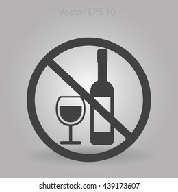 no alcohol vector icon