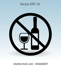 no alcohol vector icon