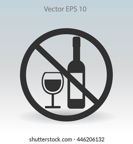 no alcohol vector icon