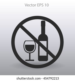 no alcohol vector icon