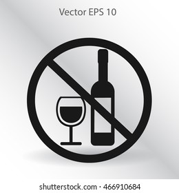 no alcohol vector icon