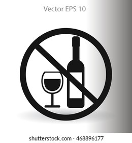 no alcohol vector icon